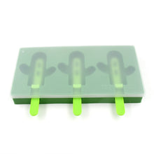 Ice Cream Mould sicle Mold, Cactus Shape Ice  Molds Homemade sicle for DIY Ice sicle, 3-Cavity Summer Food Kitchen Tools (1 Pc)